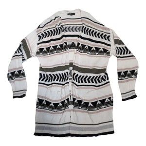 Express Long‎ Tribal Stripe Open-Front Cardigan XS